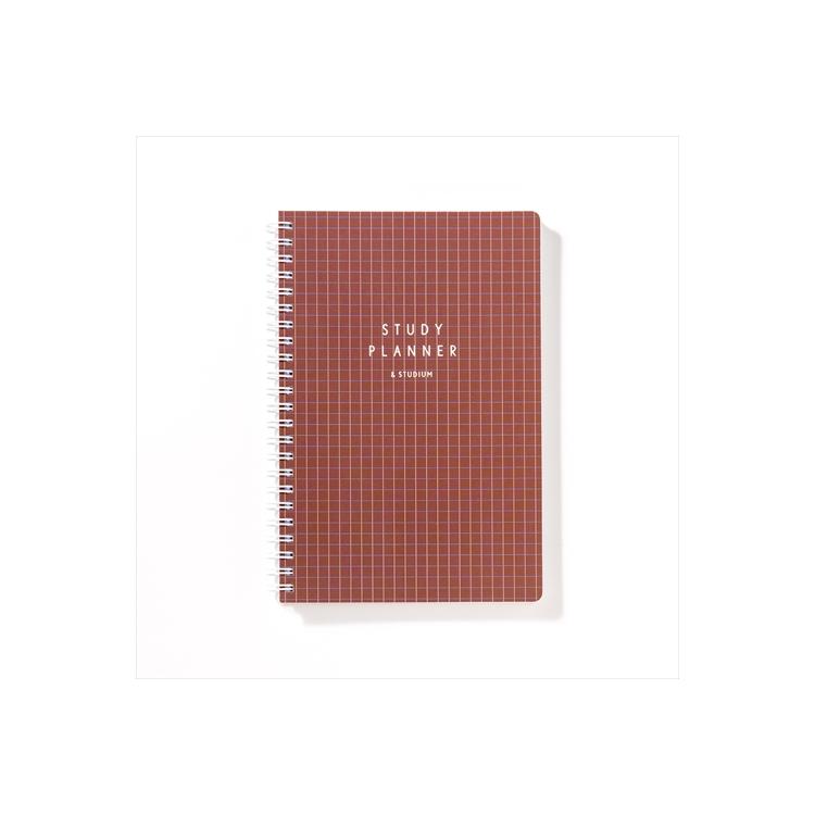 スタディプランナー リングノートタイプ A5変型 デイリー バーガンディチェック バーガンディチェック