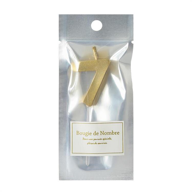 メタリックナンバーキャンドル7 ゴールド 7