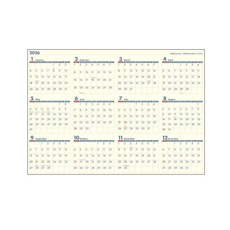 2026年1月始まり 壁掛け B3 ポスターカレンダー 書込み C【ロフト限定】 C