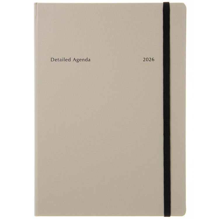 2025年12月始まり手帳 週間バーチカルレフト A5 ハードカバー ベージュ ベージュ