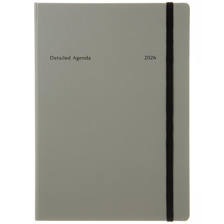 2025年12月始まり手帳 週間バーチカルレフト A5 ハードカバー グレー グレー