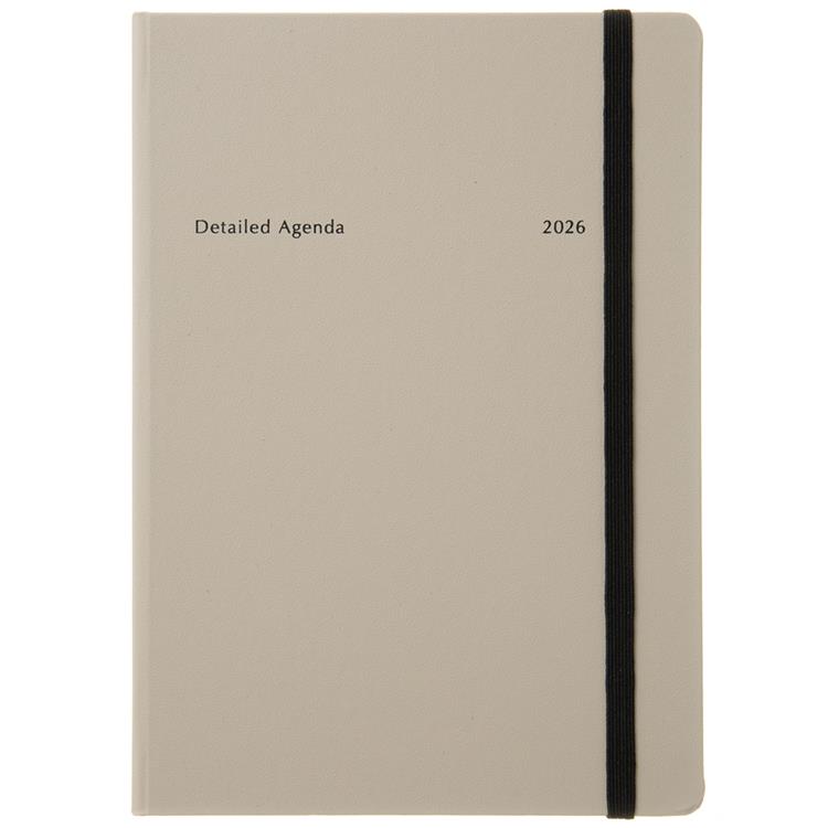 2025年12月始まり手帳 週間バーチカルレフト B6 ハードカバー ベージュ ベージュ