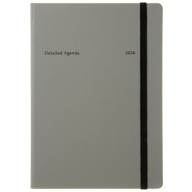 2025年12月始まり手帳 週間バーチカルレフト B6 ハードカバー グレー グレー