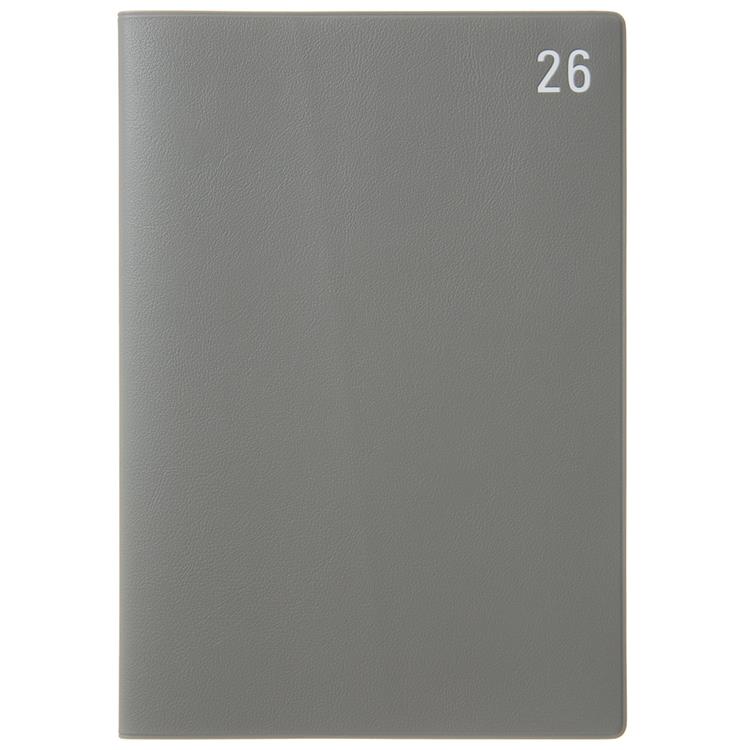 2025年12月始まり手帳 月間 A5 年号 グレー グレー