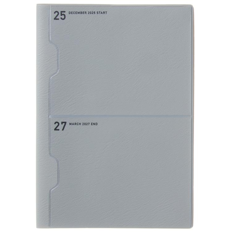 2025年12月始まり手帳 月間 A5 ポケット ライトグレー ライトグレー
