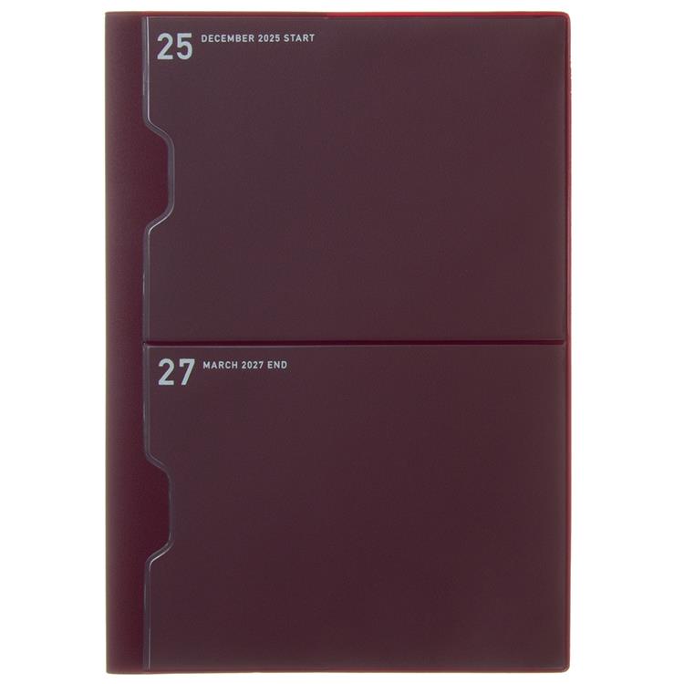 2025年12月始まり手帳 月間 A5 ポケット ワイン ワイン