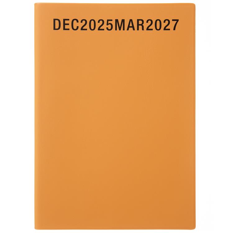 2025年12月始まり手帳 週間バーチカル A5 タイポ オレンジ オレンジ