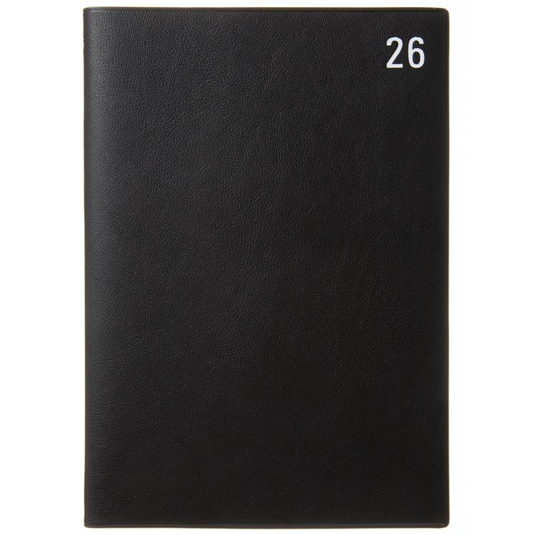 2025年12月始まり手帳 週間バーチカル A5 年号 ブラック ブラック