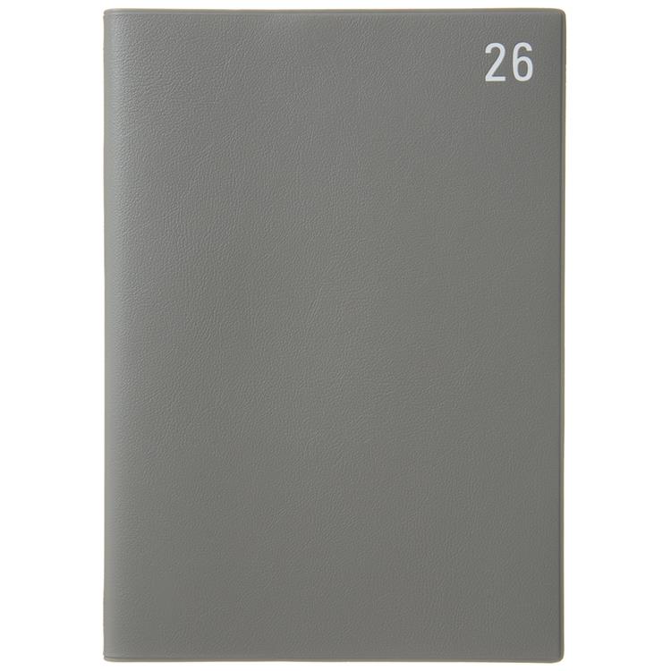 2025年12月始まり手帳 週間バーチカル A5 年号 グレー グレー