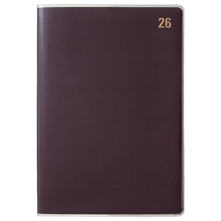 2025年12月始まり手帳 月間 A5 PM コットン ワイン ワイン