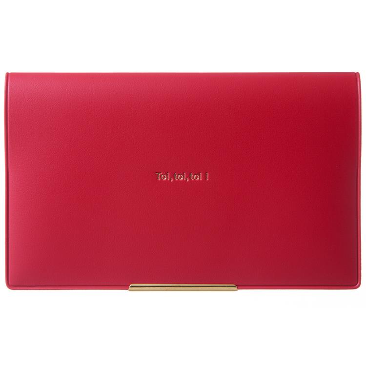 2025年12月始まり手帳 月間 A6変型 通帳サイズ トイトイトイ レッド レッド