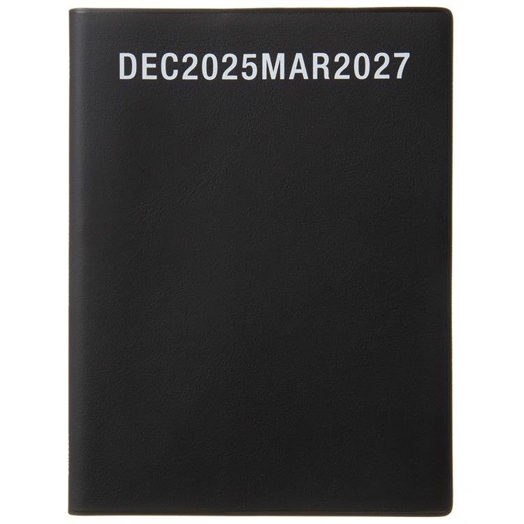 2025年12月始まり手帳 週間レフト B6変型 タスクログ タイポ ブラック ブラック
