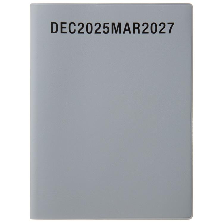 2025年12月始まり手帳 週間レフト B6変型 タスクログ タイポ グレー グレー