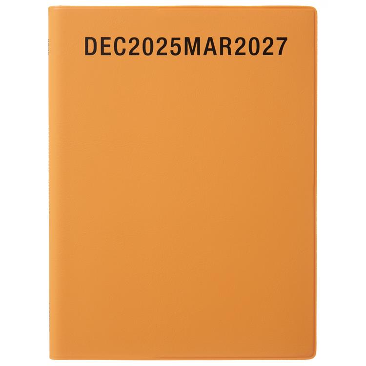 2025年12月始まり手帳 週間レフト B6変型 タスクログ タイポ オレンジ オレンジ