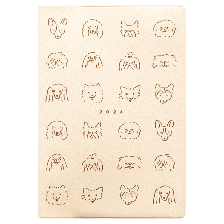 2026年1月始まり手帳 月間 B6 フルカラー ドギー バニラ バニラ