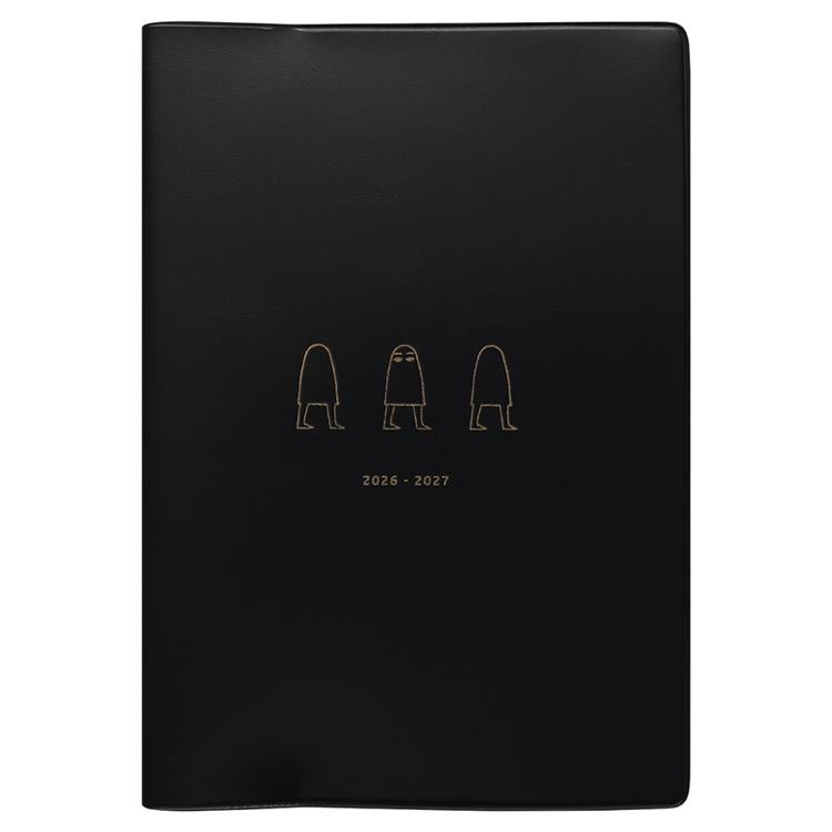 2026年4月始まり手帳 月間 B6 メジェド ブラック ブラック