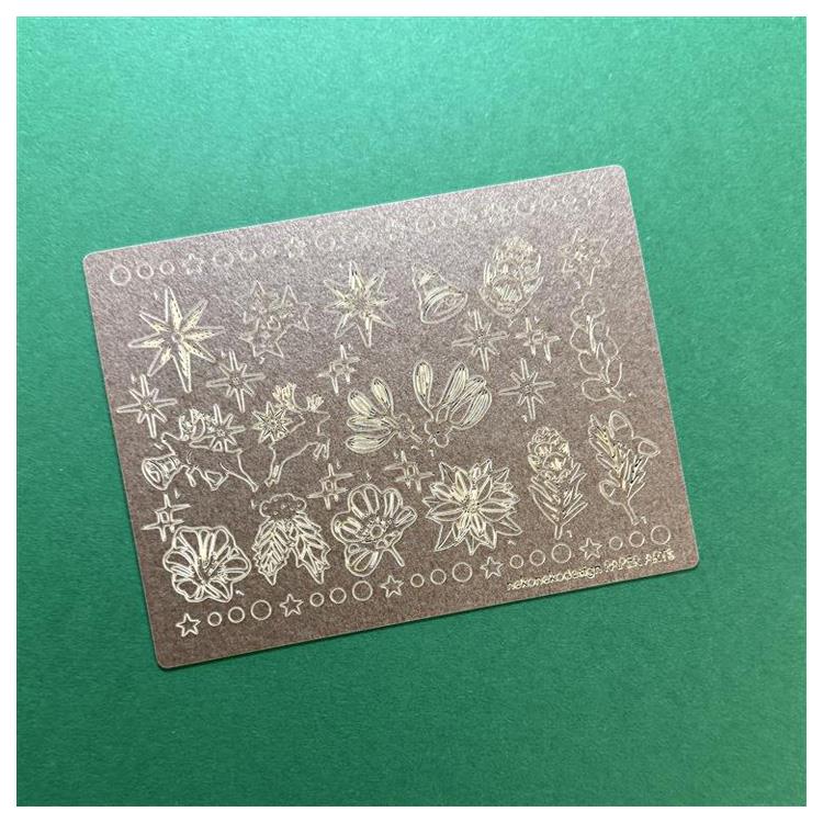 クリスマス切り絵シール レーザーカット ブロンズ ブロンズ