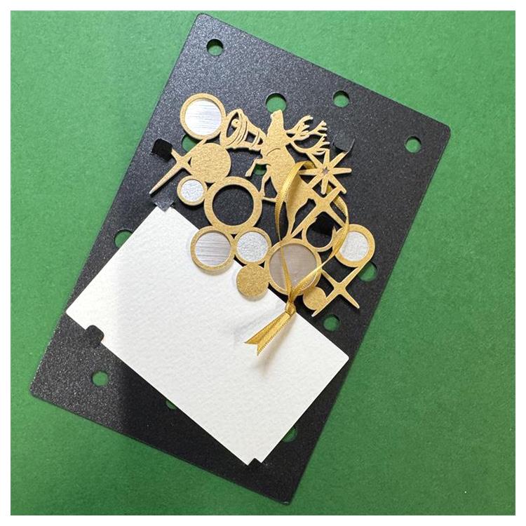 クリスマスオーナメント レーザーカット トナカイ ゴールド ゴールド