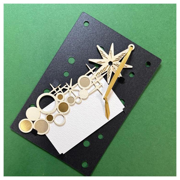 クリスマスオーナメント レーザーカット スター クリーム クリーム