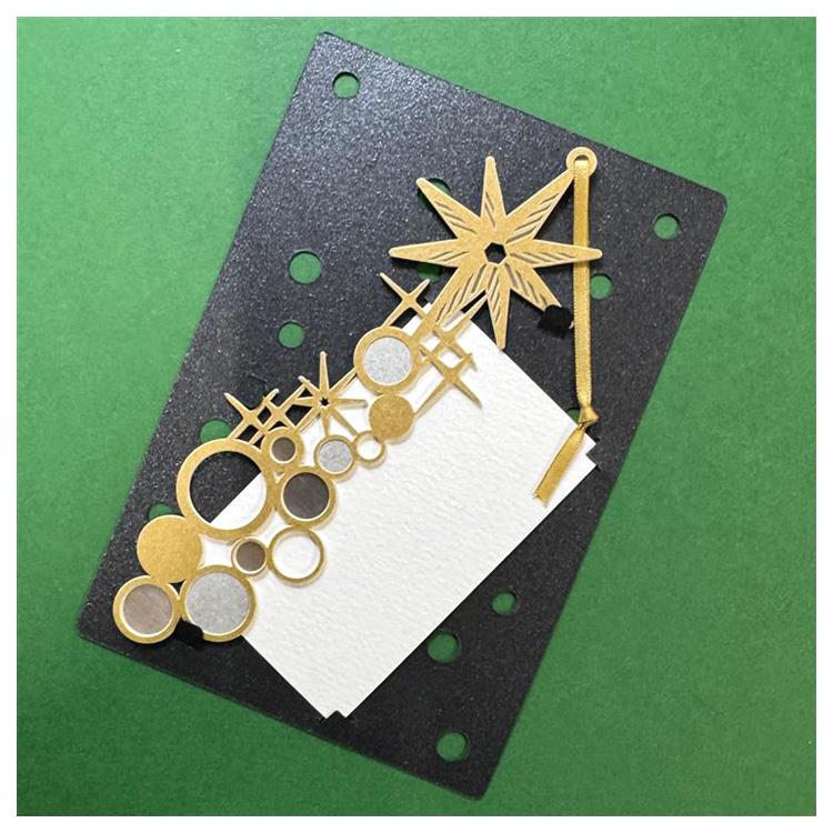 クリスマスオーナメント レーザーカット スター ゴールド ゴールド