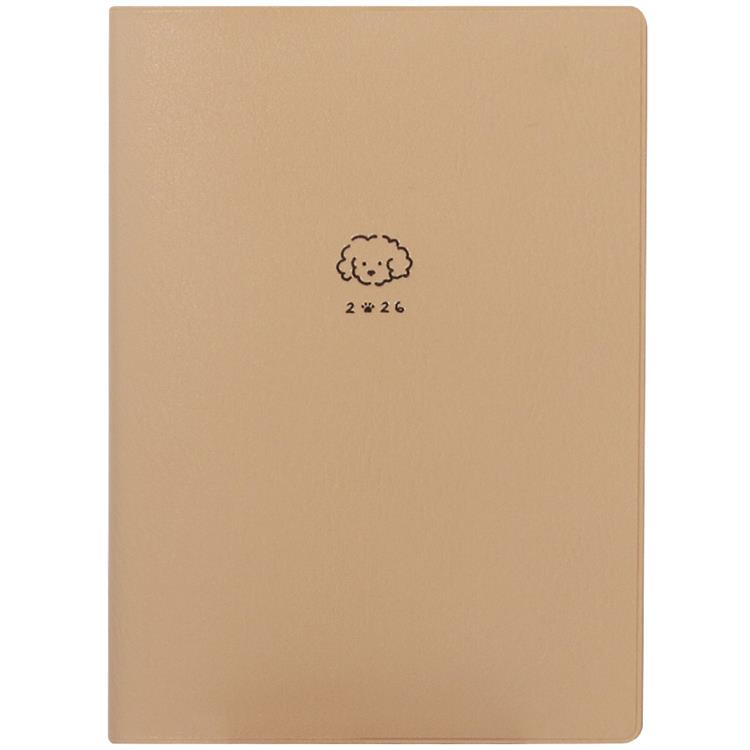 2026年1月始まり手帳 月間 B6 モクモクわんこ ベージュ ベージュ