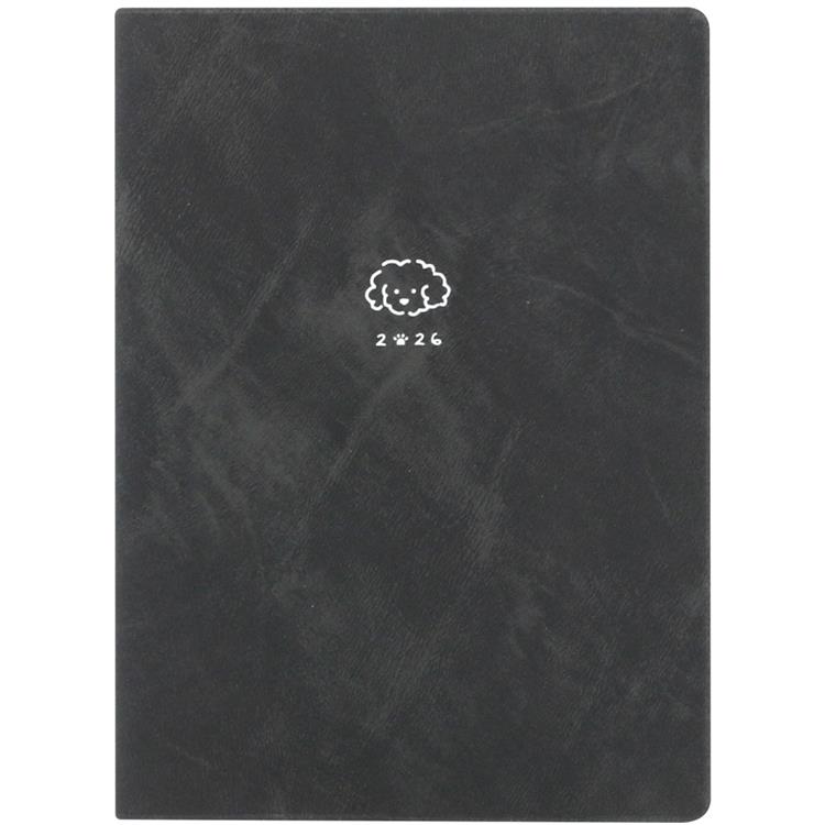 2026年1月始まり手帳 月間 B6 モクモクわんこ ブラック ブラック