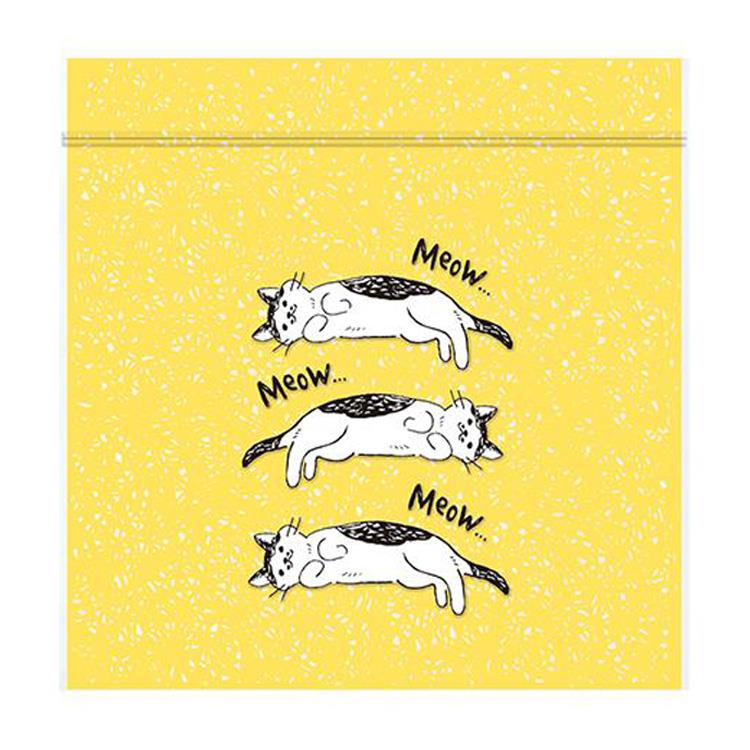 ジッパーバッグ S ゆるねこ イエロー イエロー