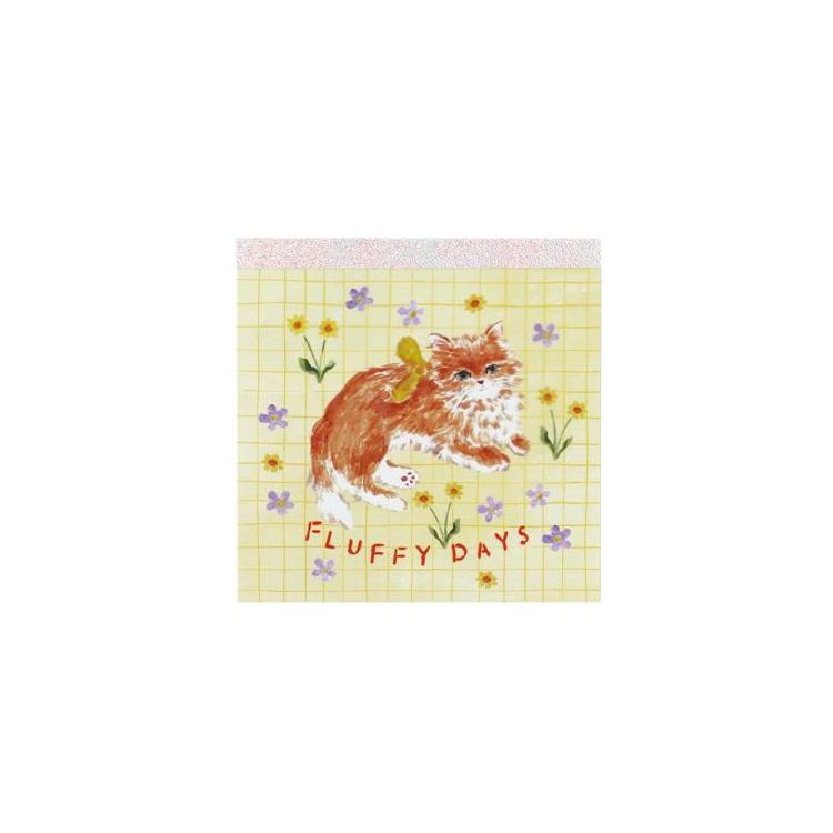 メモパッド・スクエア 利光春華 イエローリボンキャット イエローリボンキャット