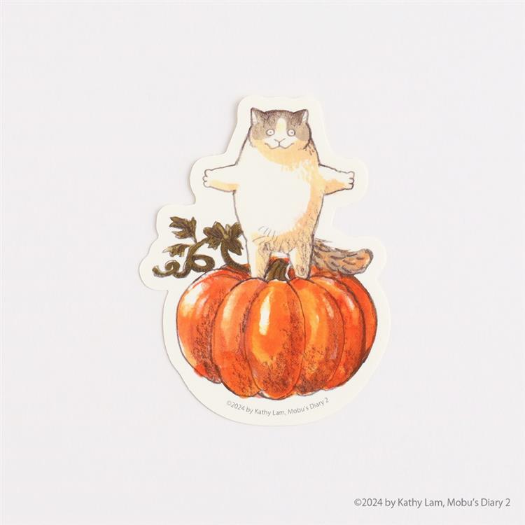 三毛猫モブは猫缶を稼ぎたい Mobu’s Diary ステッカー Mobu’sパンプキン Mobu’sパンプキン