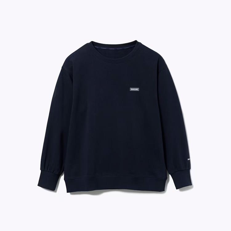 リカバリーウェア スウェット ウィメンズ 長袖クルーネックシャツ ネイビー Lサイズ L:ネイビー