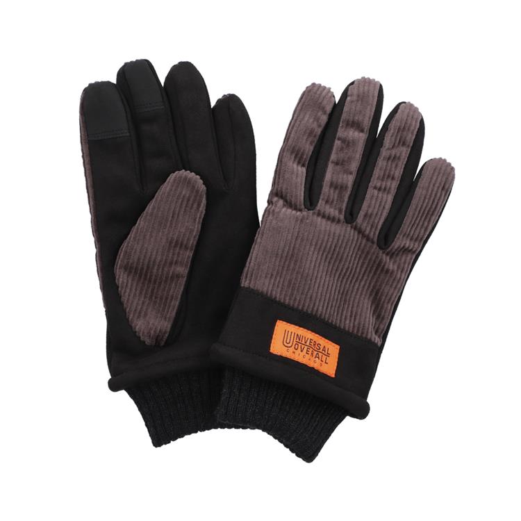 コーデュロイ手袋 メンズ タッチパネル対応 チャコールグレー【ロフト限定】 チャコールグレー