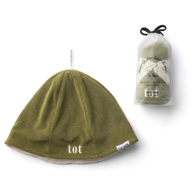 美容師がつくった髪とお肌をまもるサウナハット グリーン/アイボリー グリーン/アイボリー