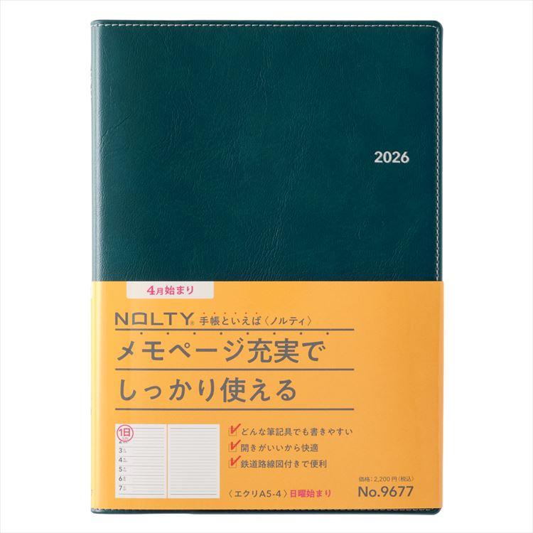 2026年4月始まり手帳 週間レフト A5 NOLTY エクリ4 日曜始まり コーラルリーフ