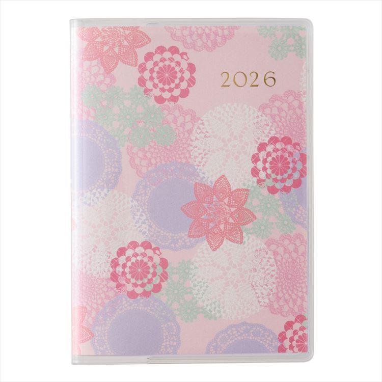 2026年4月始まり手帳 月間 B7 ペイジェム リュミエール 日曜始まり ピンク ピンク
