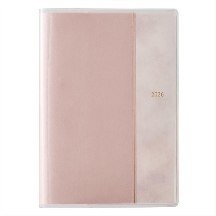 2026年4月始まり手帳 月間 B6 ペイジェム 週間方眼メモ ピンク ピンク
