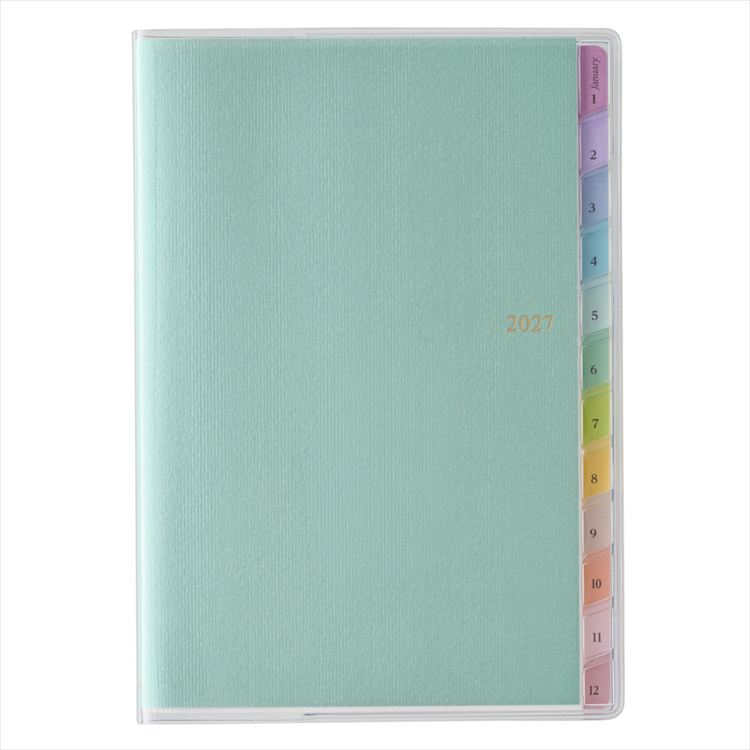 2027年1月始まり手帳 週間バーチカル B6 ペイジェム グリーン グリーン