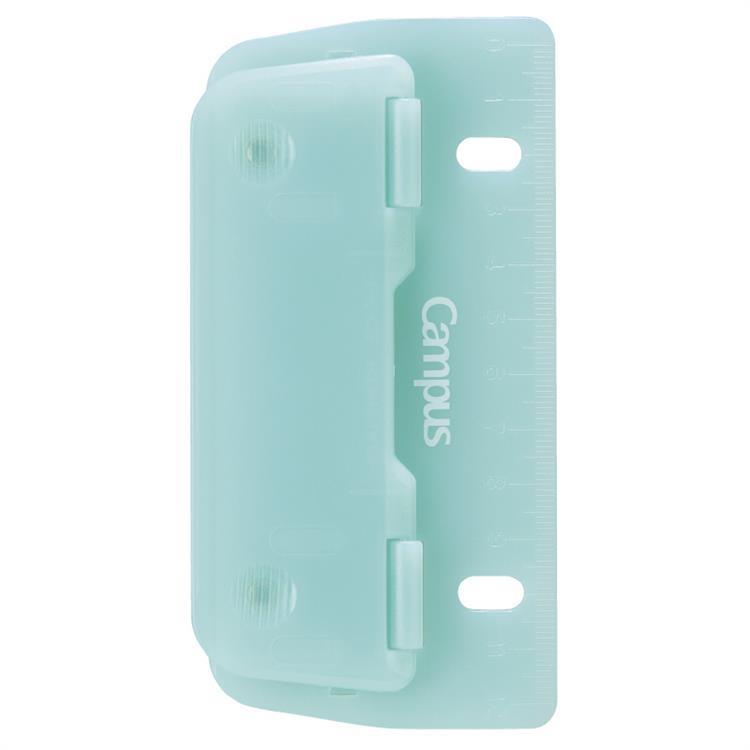 2穴バインダーと一緒に持ち運べるパンチ グリーン グリーン