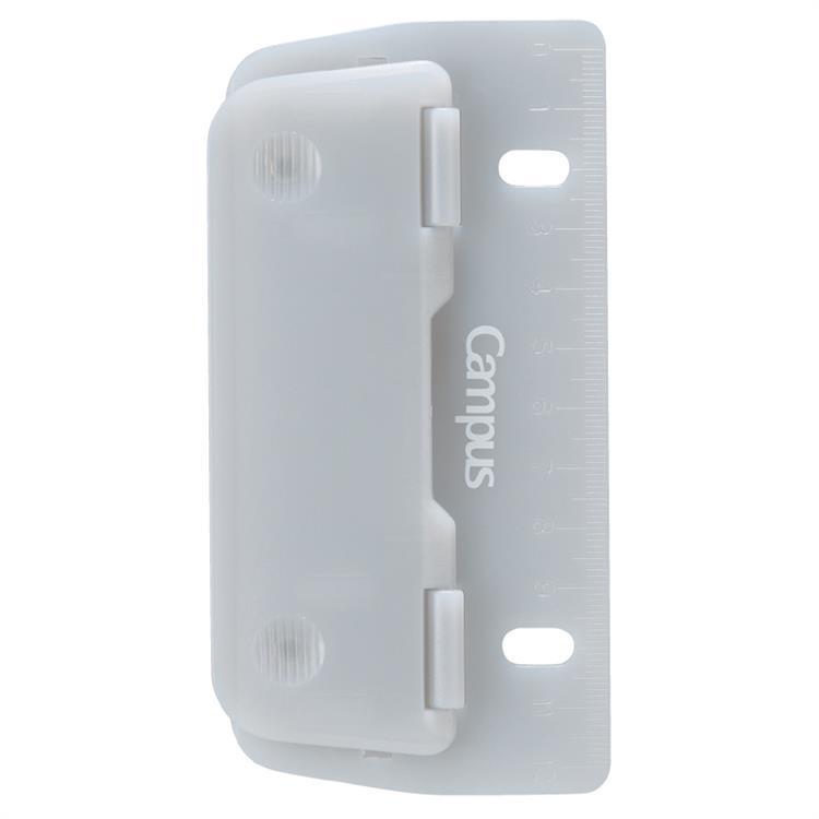 2穴バインダーと一緒に持ち運べるパンチ グレー グレー