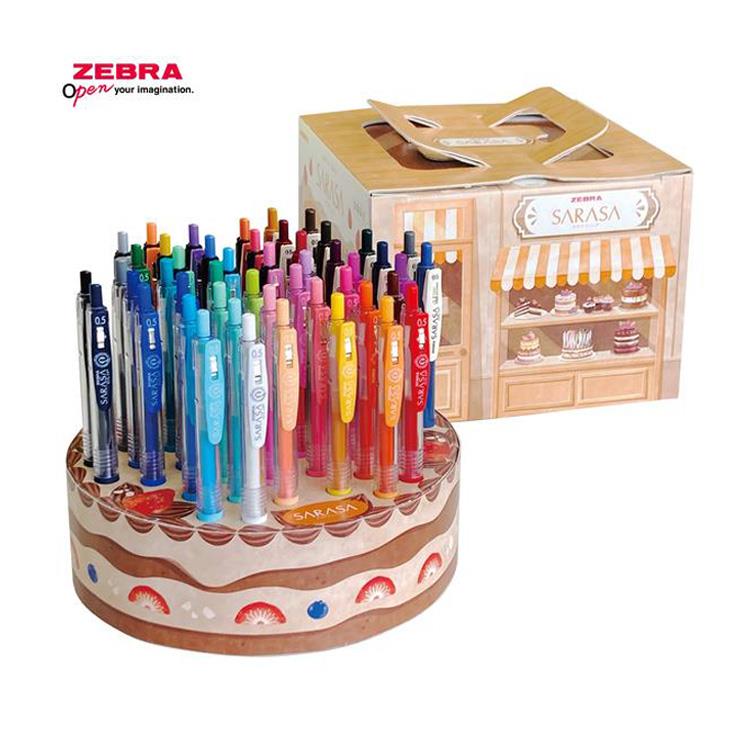 サラサクリップ 48本 ケーキ型ペン立てセット