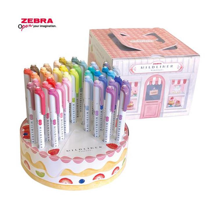 マイルドライナー 40本 ケーキ型ペン立てセット