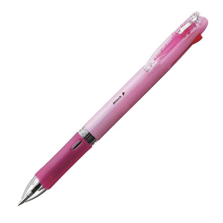 クリップオンスリム４Ｃ　４色ボールペン　ピンク ピンク