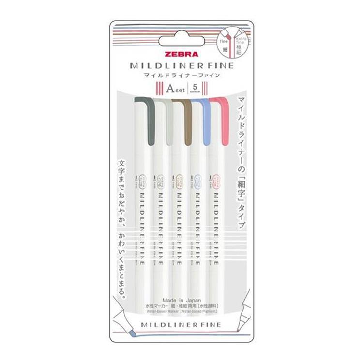 マイルドライナーファイン 蛍光ペン 5色セットA A