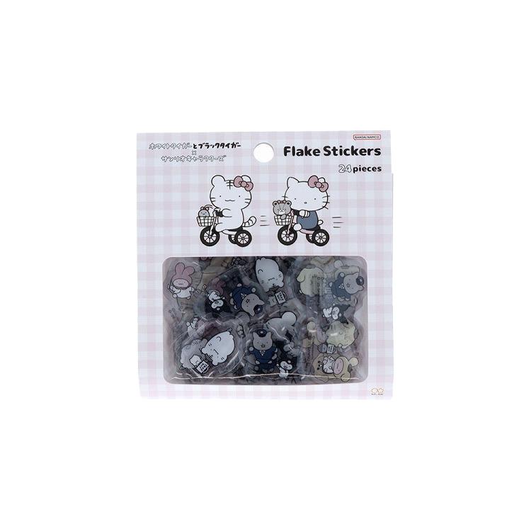 ぷっくりシール ホワイトタイガーとブラックタイガー×サンリオキャラクターズ ピンク ピンク