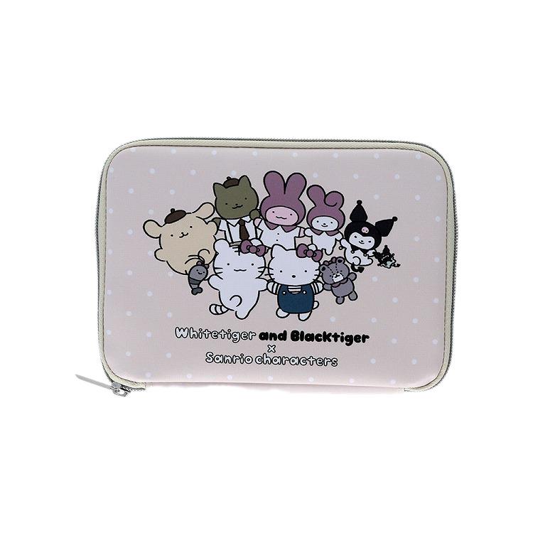 お薬ポーチ ホワイトタイガーとブラックタイガー×サンリオキャラクターズ ベージュ ベージュ