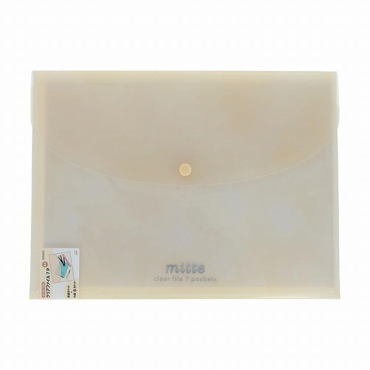 エンベロープ付きクリアファイル 7P A4 フホワイト オフホワイト