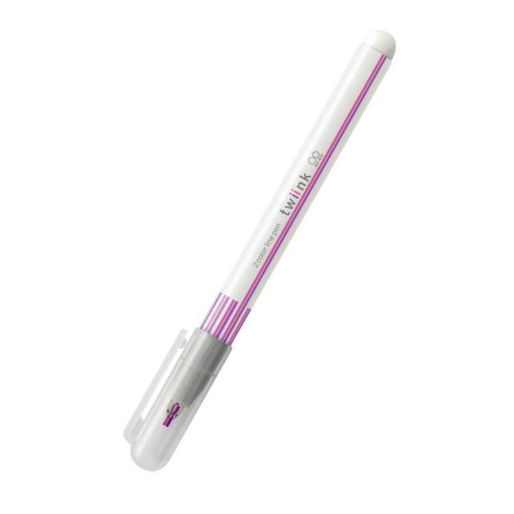 ｔｗｉｉｎｋ（ツインク）　２色線ペン　バイオレット×ピンク バイオレット×ピンク