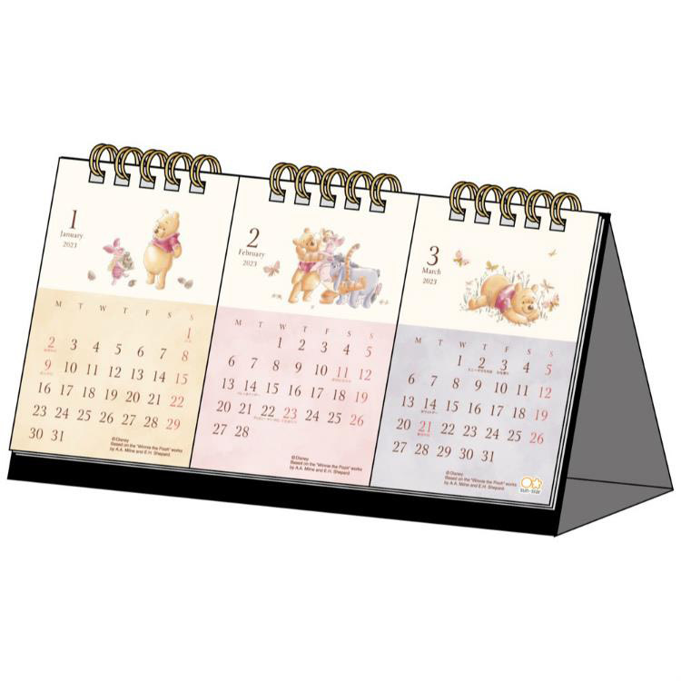 ２０２３年１月始まりカレンダー 卓上 ３ヶ月 くまのプーさん ステーショナリー ロフト公式通販サイト Loft