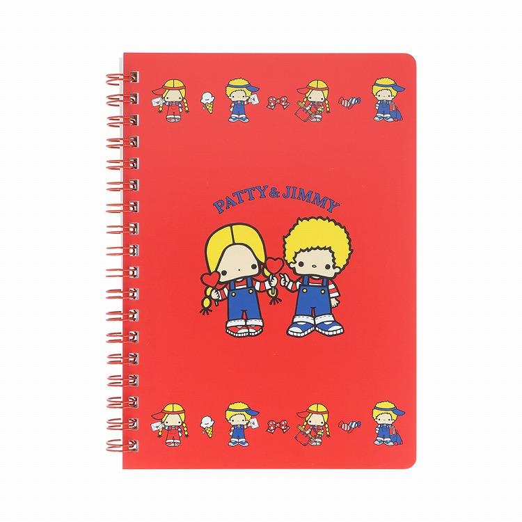 Wリングノート B6 レトロ サンリオキャラクターズ パティ&ジミー