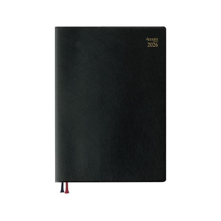 2025年12月始まり手帳 週間バーチカル B6 アポイント E1346 ブラック