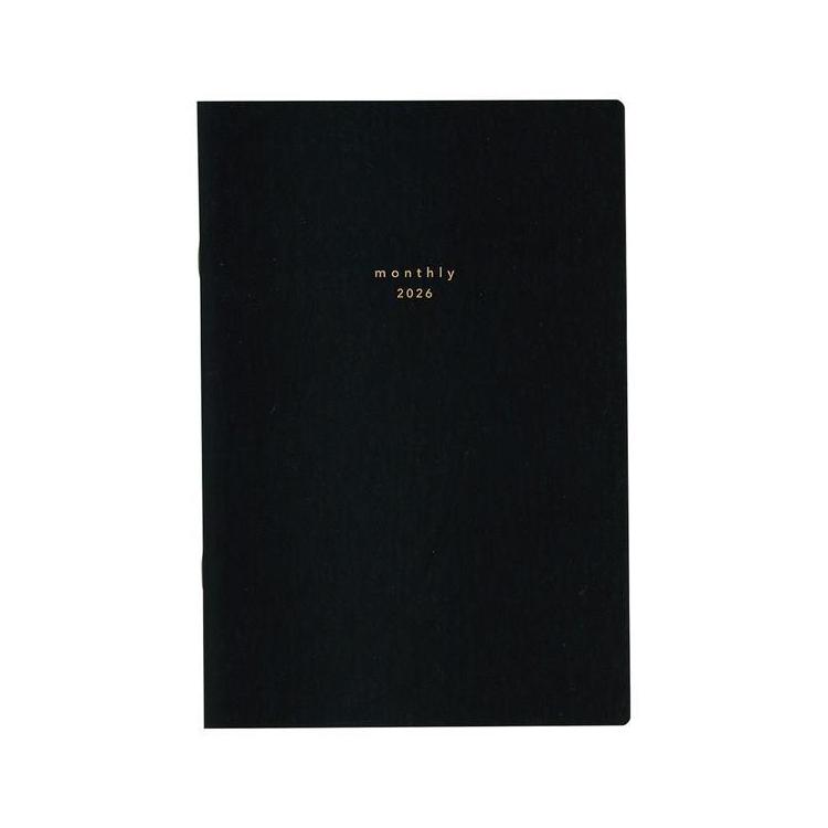 2025年12月始まり手帳 月間 B6 isshoni. E8032 ブラック ブラック